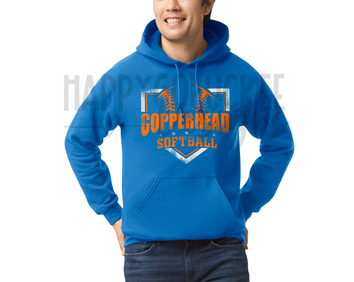 Grunge Copperhead Softball Crewneck or Hoodie