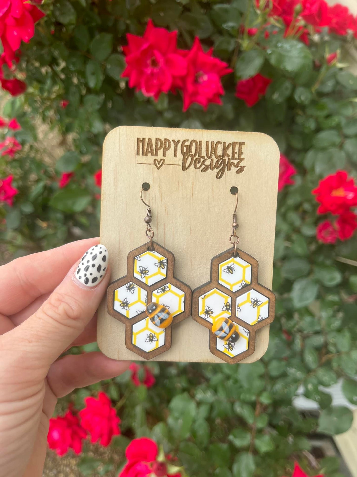 Bumble Bee Dangle Earrings