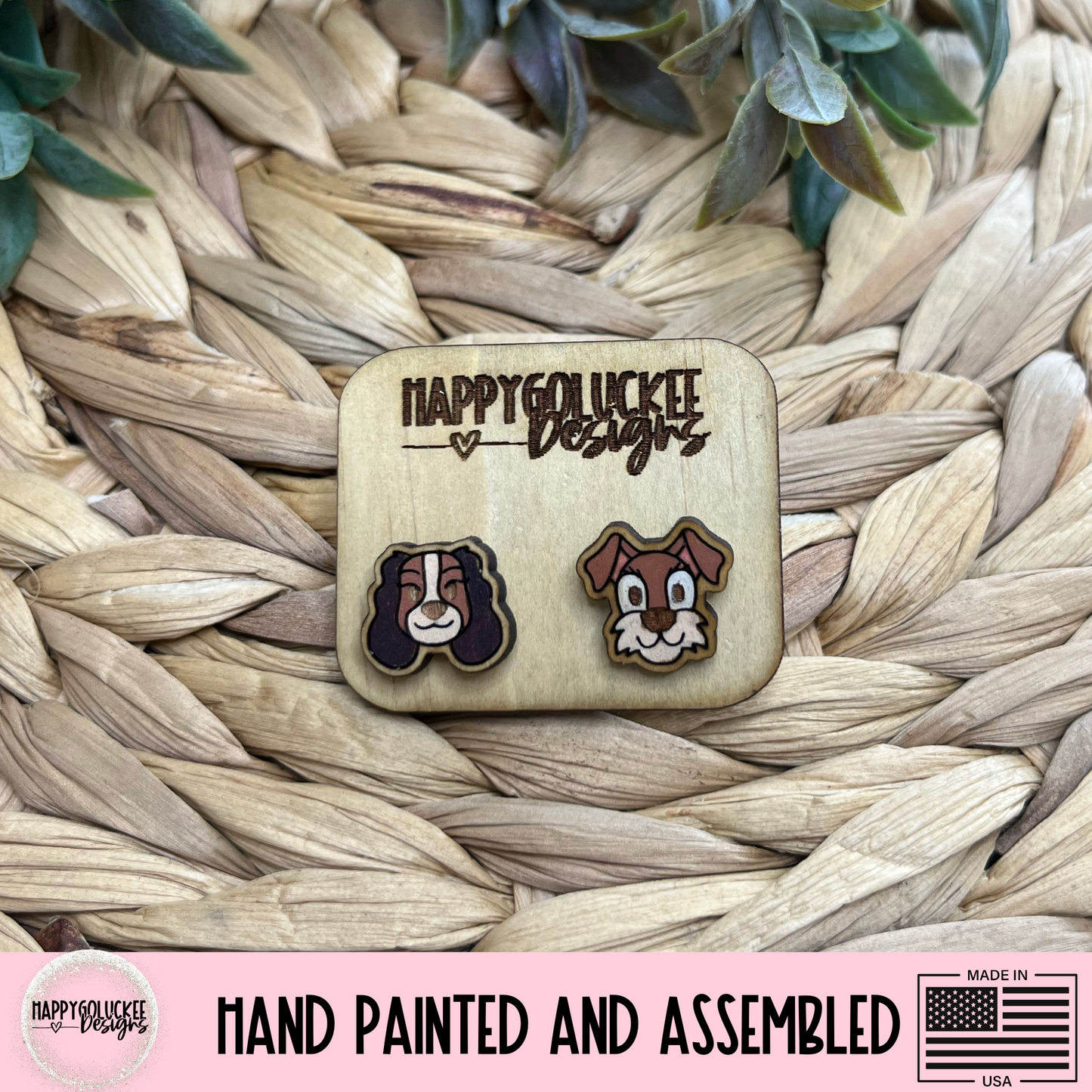 Lady and the Tramp Inspired Character Buddy Set Stud Earrings