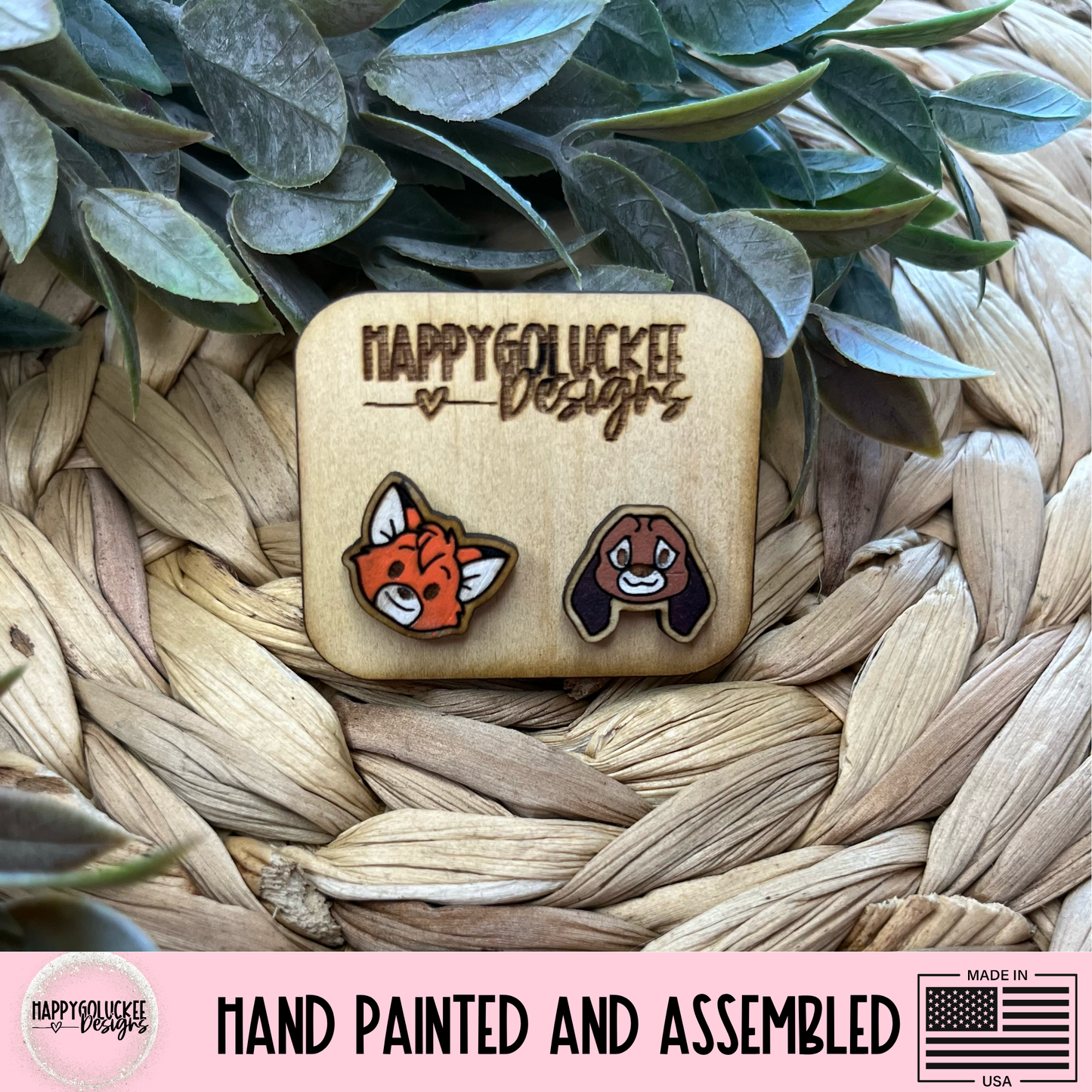 Fox and the Hound Inspired Character Earrings