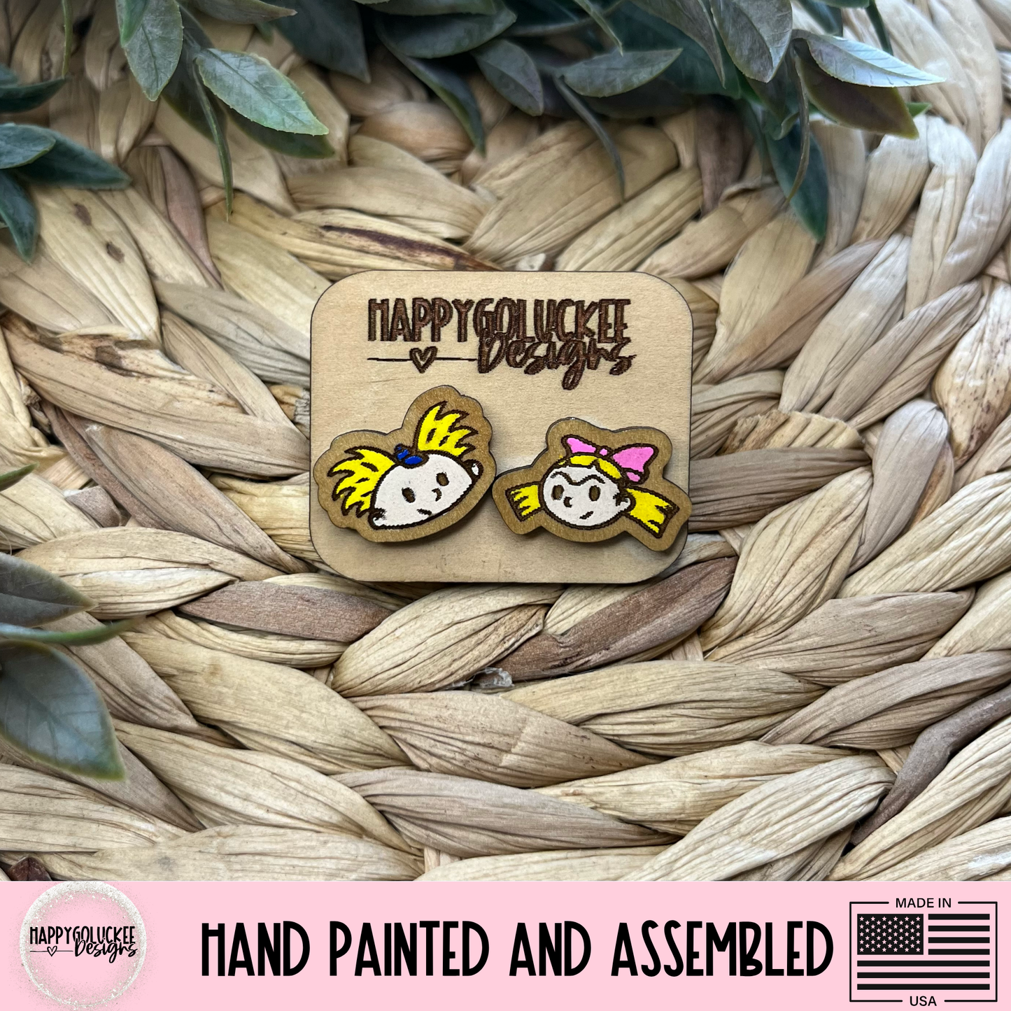 Hey Arnold Inspired Character Earrings