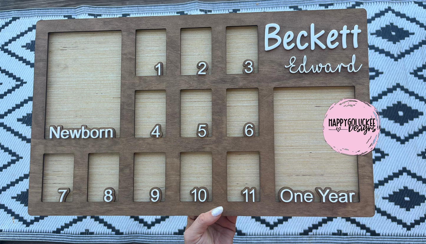 Personalized First Year of Life / K-12 Picture Frame