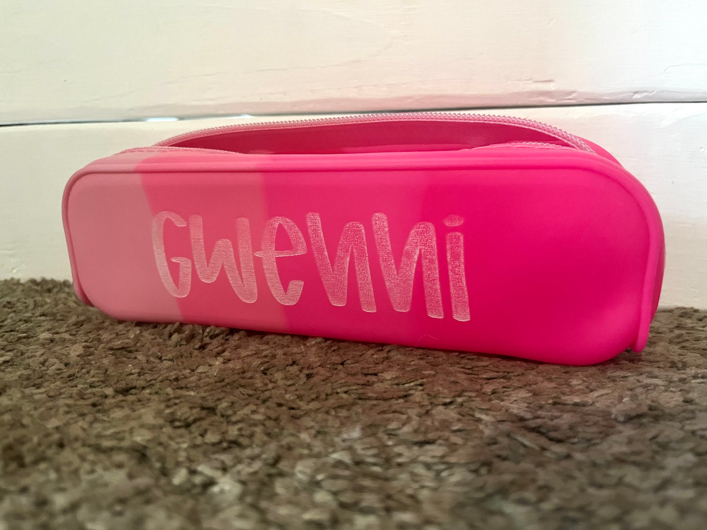 Personalized Engraved Silicone Pencil Pouch