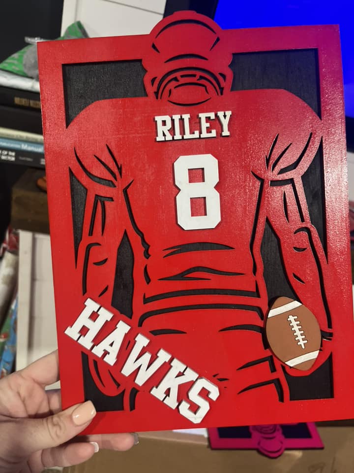 Personalized Football Player Plaque