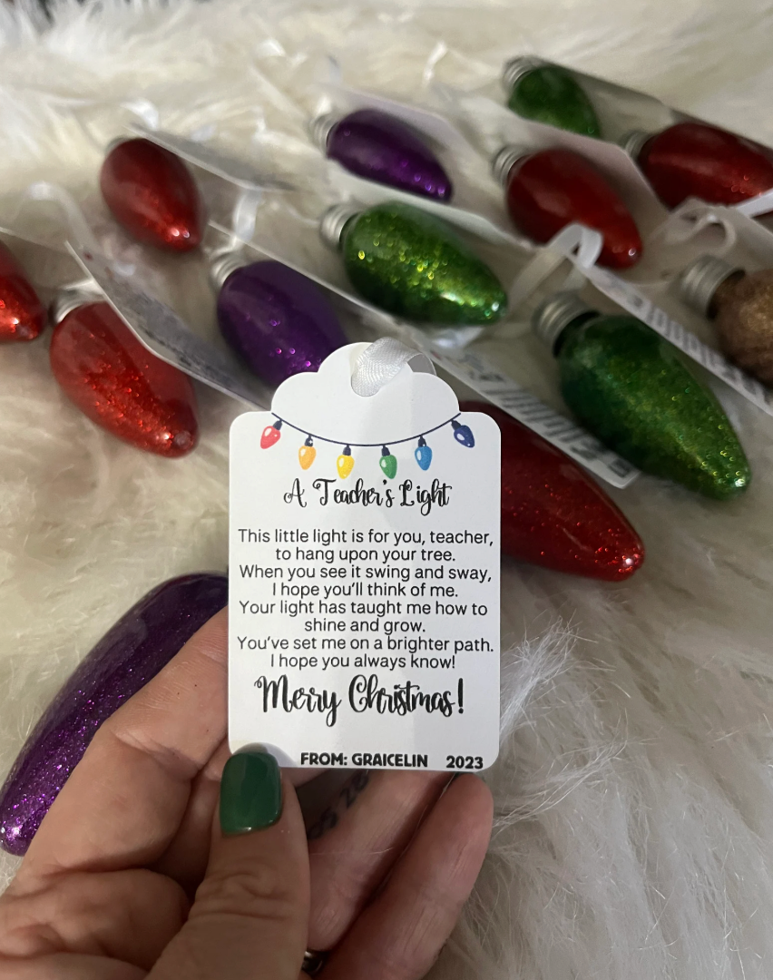 A Teacher’s Light/ Special teacher gift/ Teacher Ornament/ End of Year gifts/ handmade Ornament