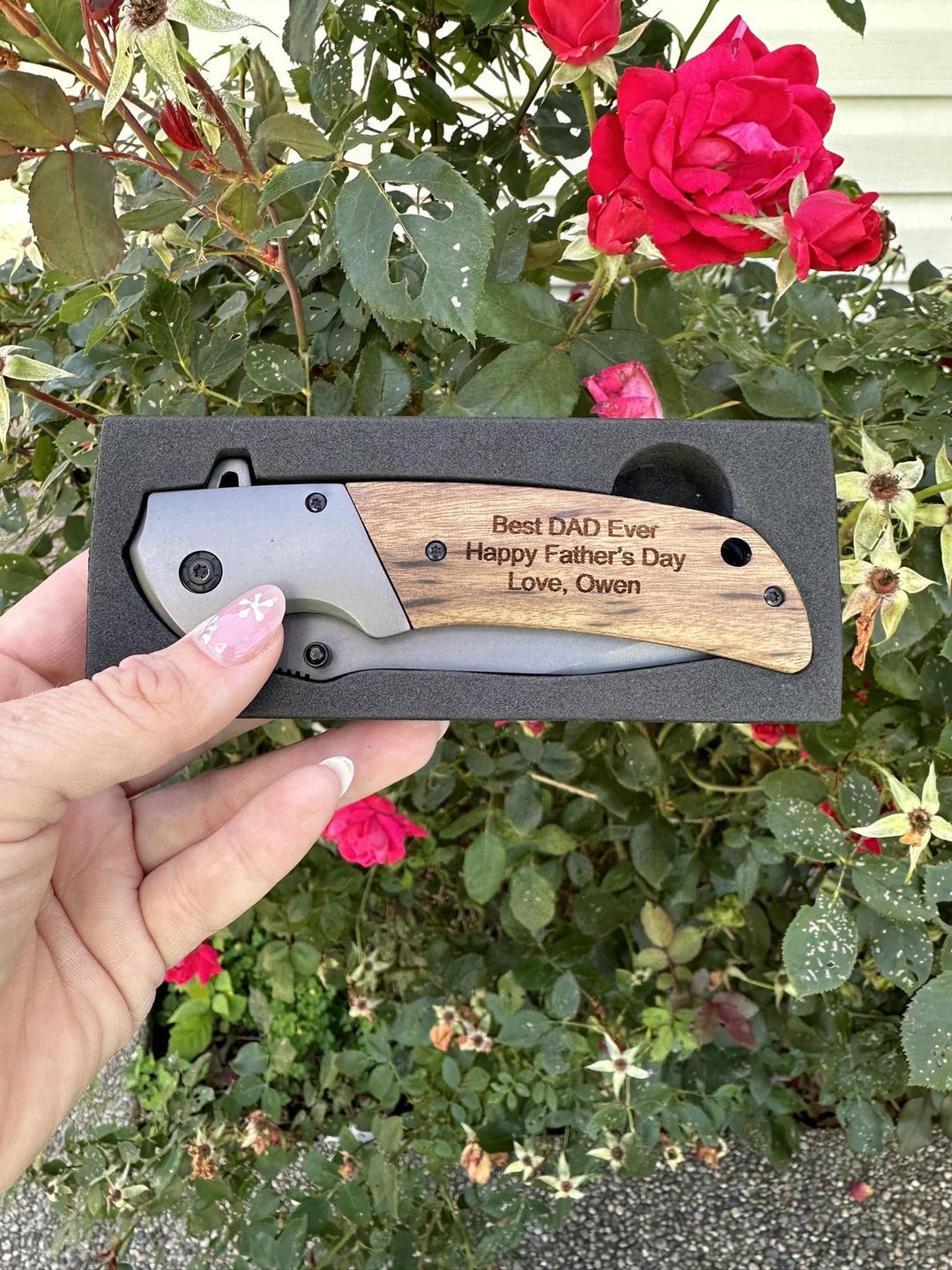 Pocket Knife with Engraved Handle