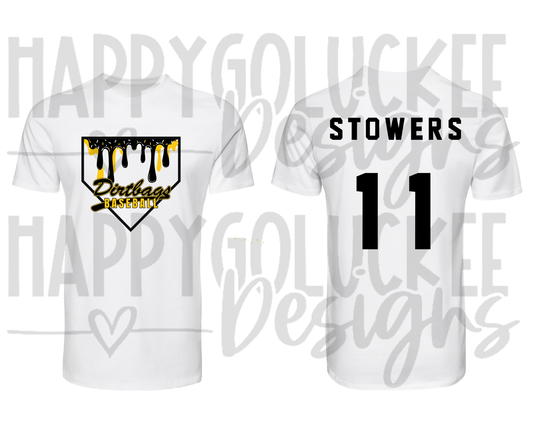 Dirtbags Drip style baseball Tee