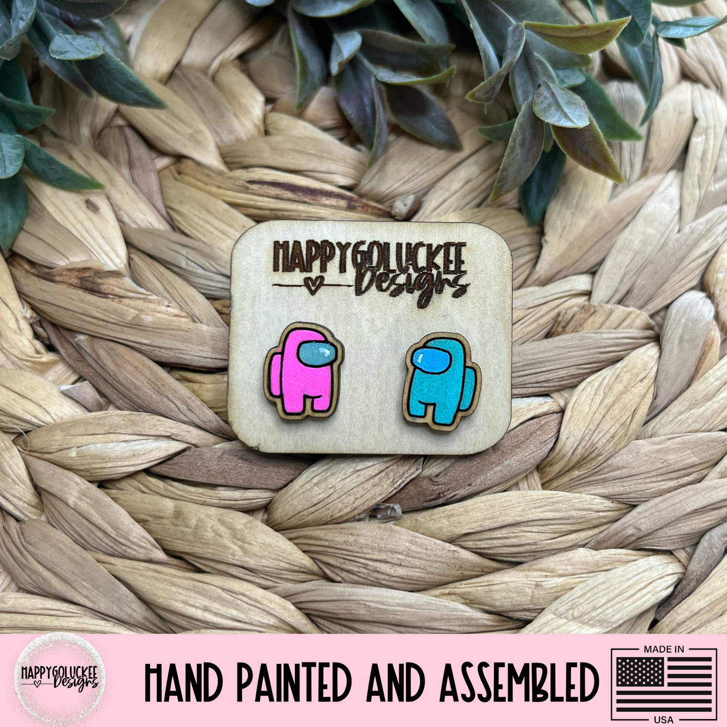Among Us Inspired Video Game Earrings