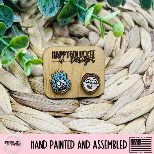 Rick and Morty Inspired Character Earrings