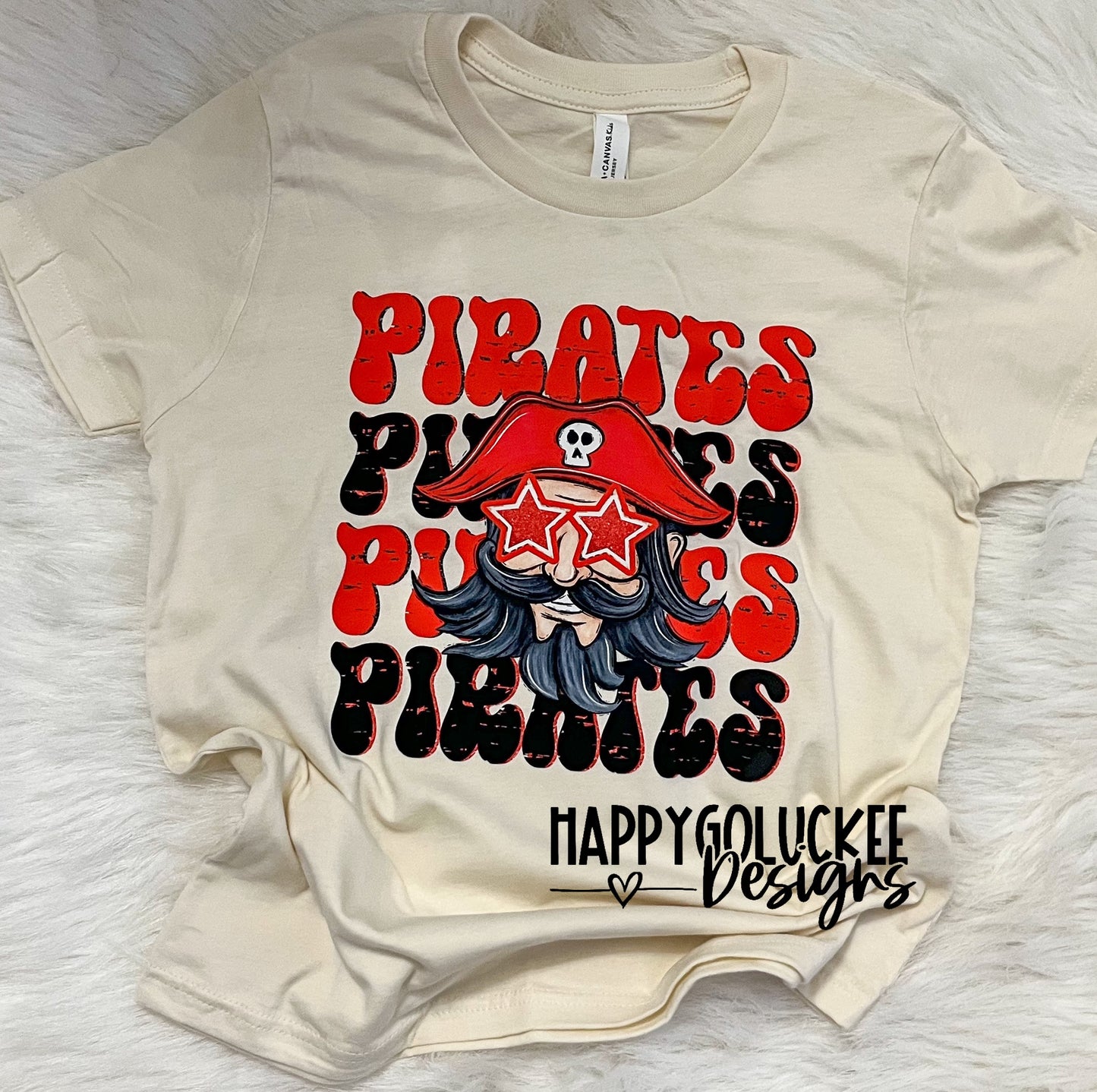 Black and Red Pirates Macot Tee + Crewneck