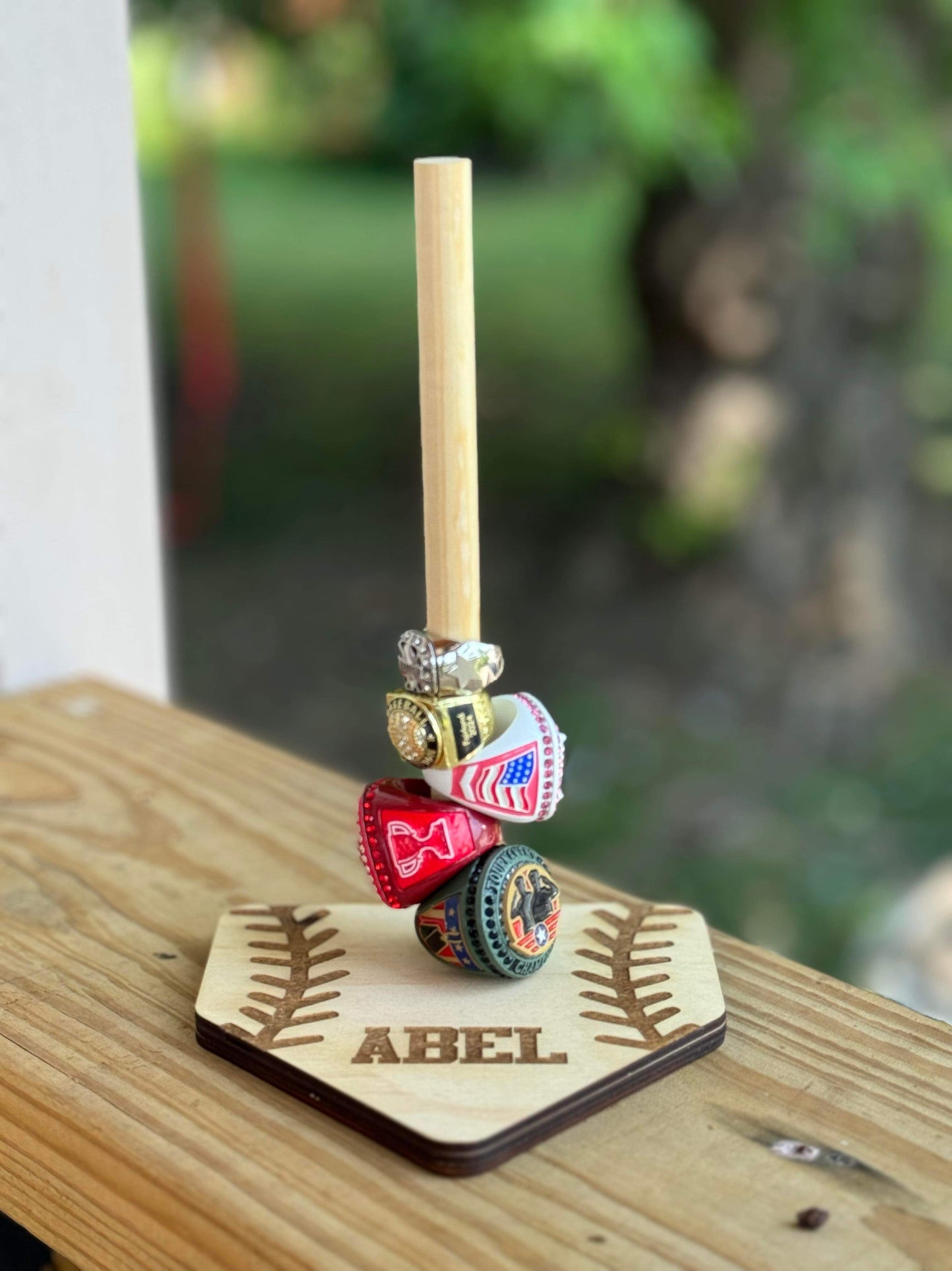 Personalized Baseball Ring Tower