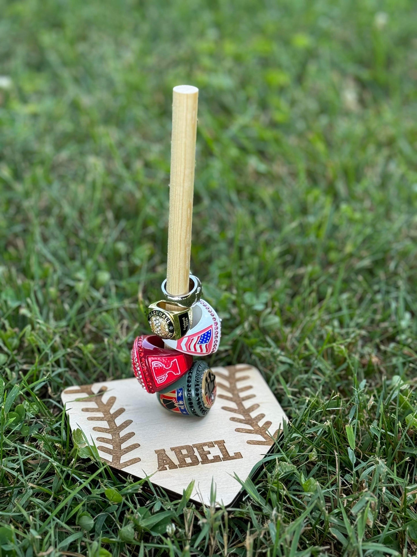 Personalized Baseball Ring Tower