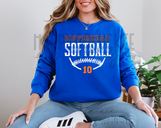 COPPERHEAD SOFTBALL CREWNECK or HOODIE