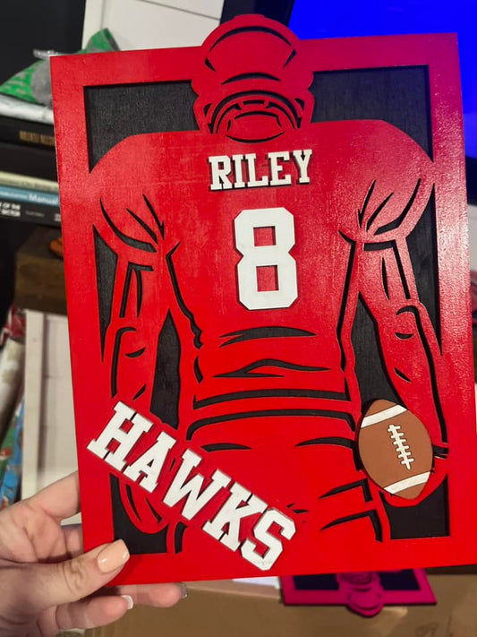 Personalized Football Player Plaque