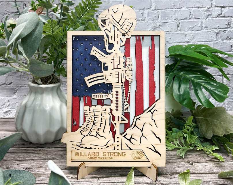 Army Tribute, Tattered flag example