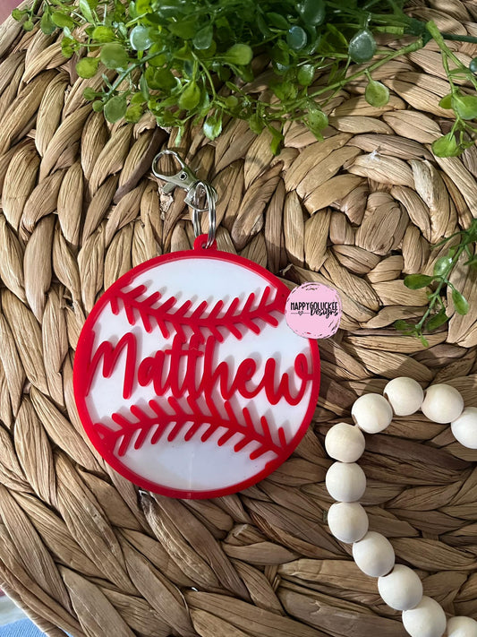 Acrylic Baseball / Softball Charm