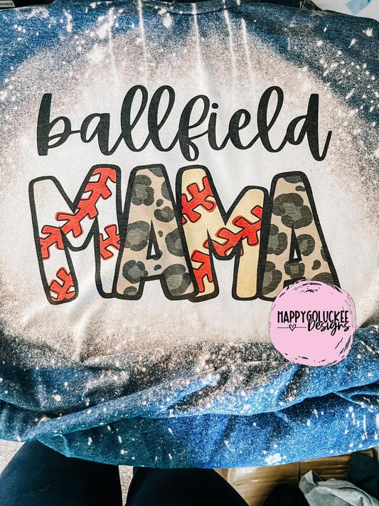 Ballfield Mama Bleached Tee