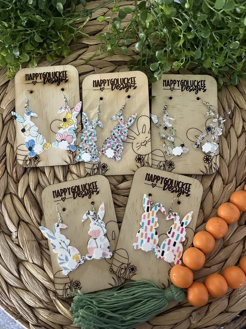 Easter Bunny Dangle Earrings