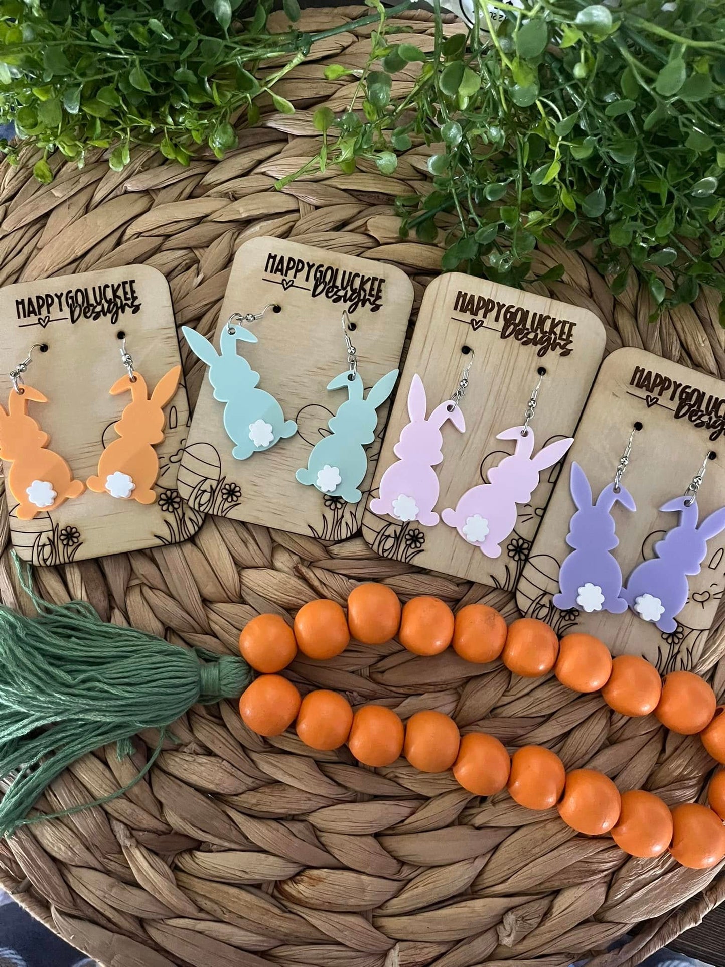 Easter Bunny Dangle Earrings