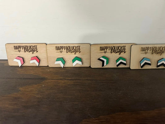 School Spirit Chevron Style Stud Earrings