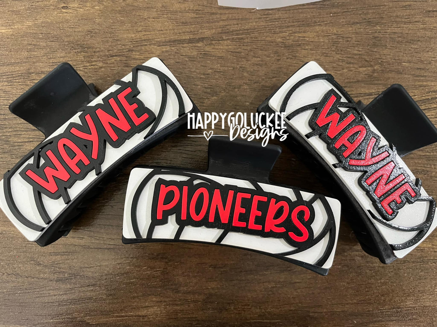 Wayne Pioneer Volleyball Themed Claw clip
