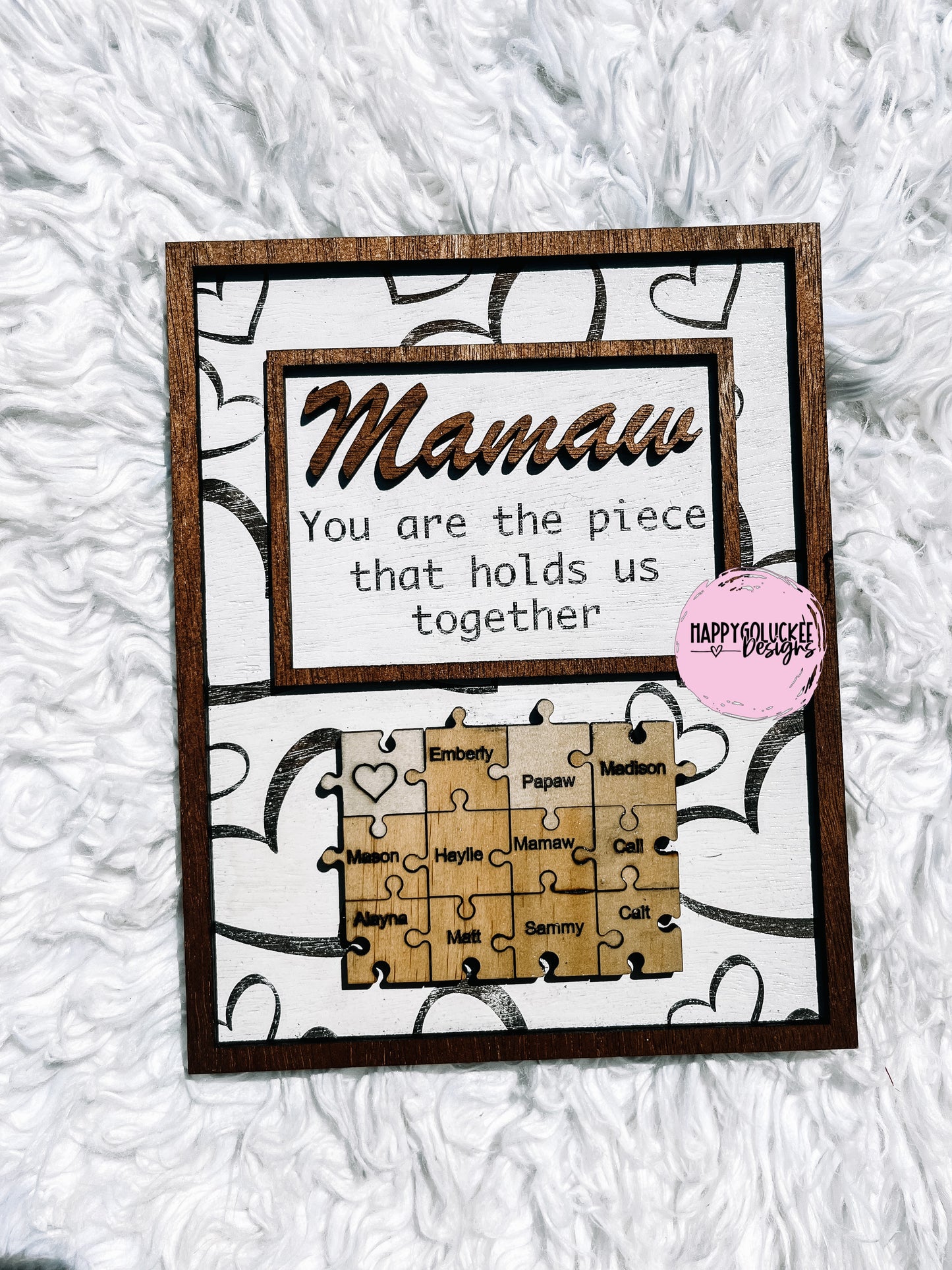 Mom puzzle piece plaque