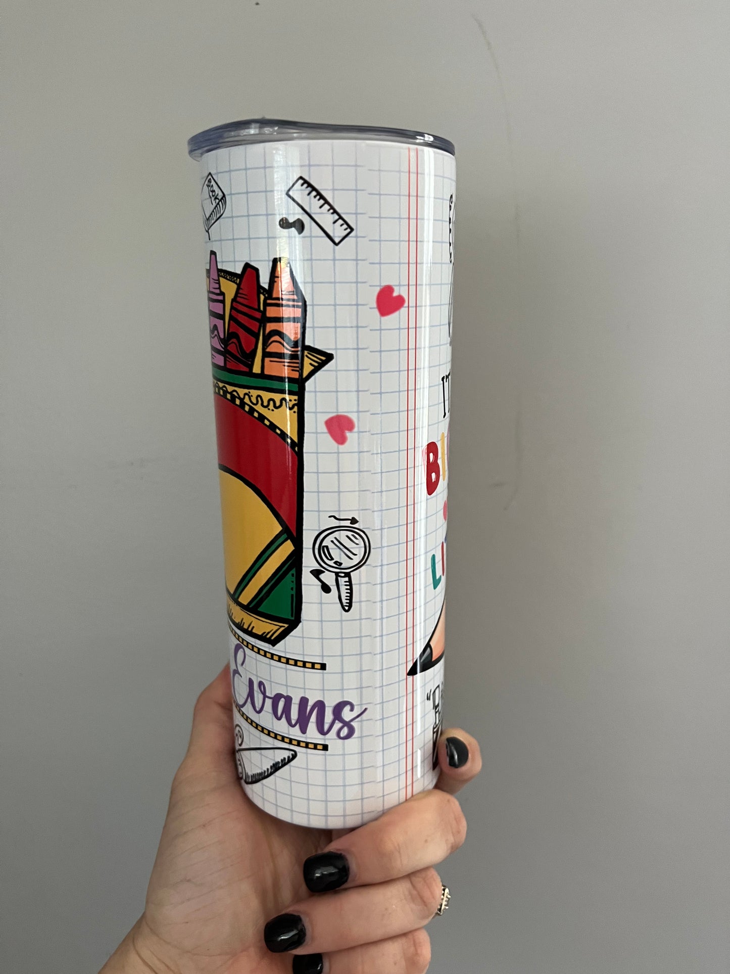 "It Takes a Big Heart to Shape Little Minds" Tumbler - Personalized