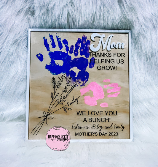 Personalized flower bouquet plaque