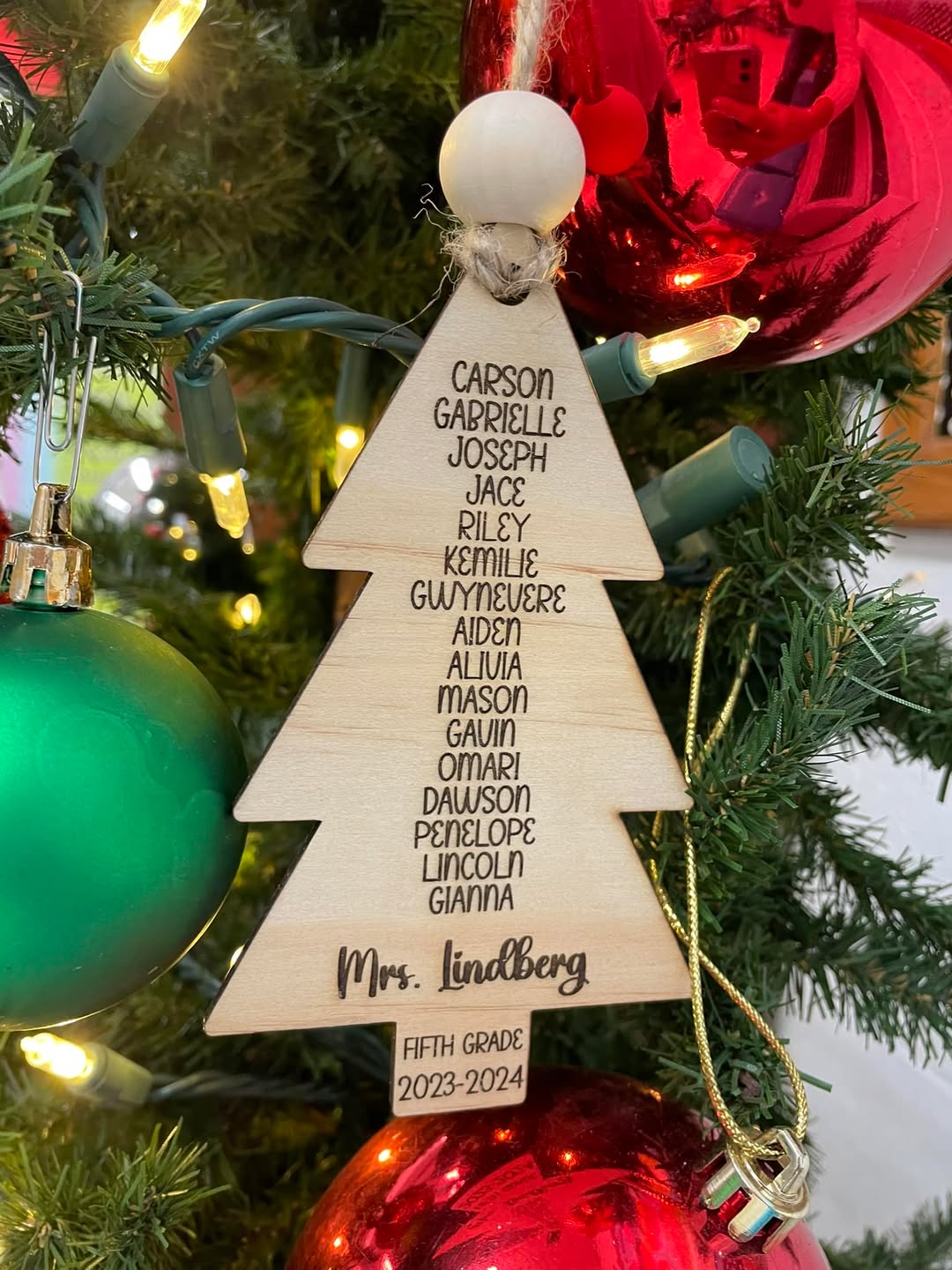 Class Tree Ornament / Great teacher gift