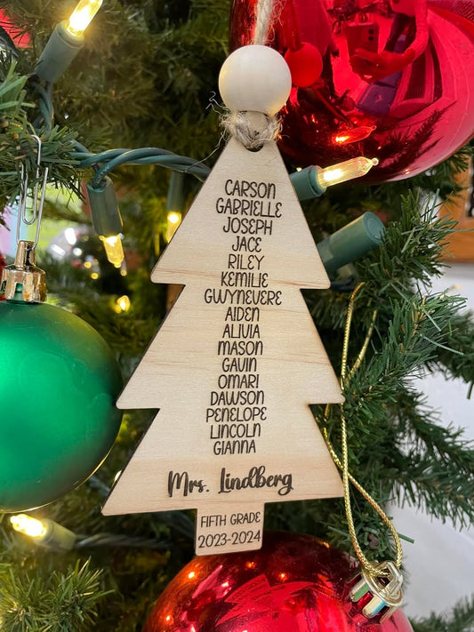 Class Tree Ornament / Great teacher gift