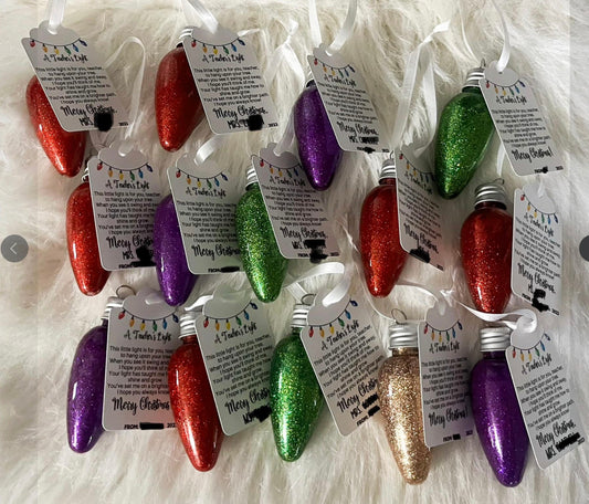 A Teacher’s Light/ Special teacher gift/ Teacher Ornament/ End of Year gifts/ handmade Ornament