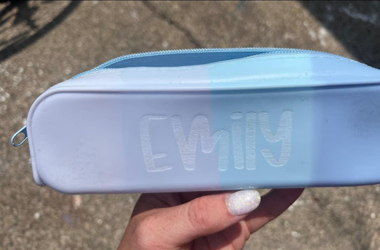 Personalized Engraved Silicone Pencil Pouch